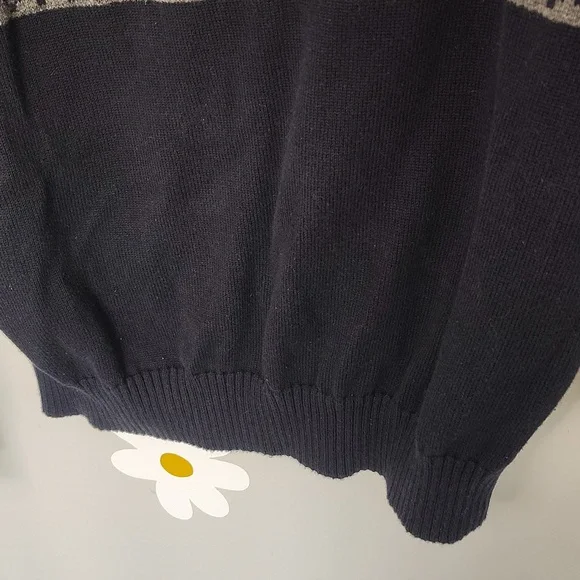 Tommy Hilfiger Navy Blue Fair Aisle Flag Cotton Crewneck Sweater - Picture 6 of 13